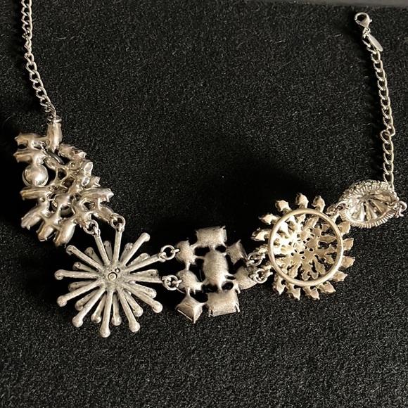 Banana Republic Vintage Silver Tone Rhinestone Pearl Choker Necklace - Picture 16 of 16